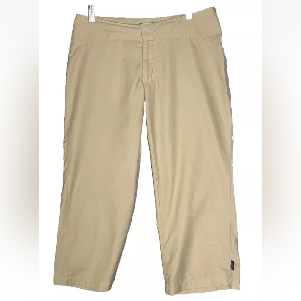 Patagonia pants wide leg crop beige cream quick dry lightweight sz 10